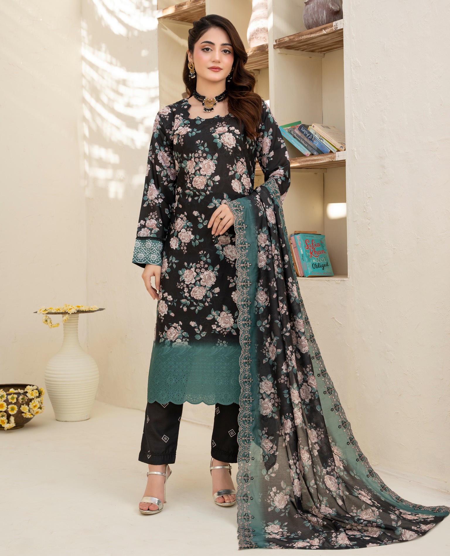 RANG-E-HAYAT – Digital Print Full Chikankari Lawn