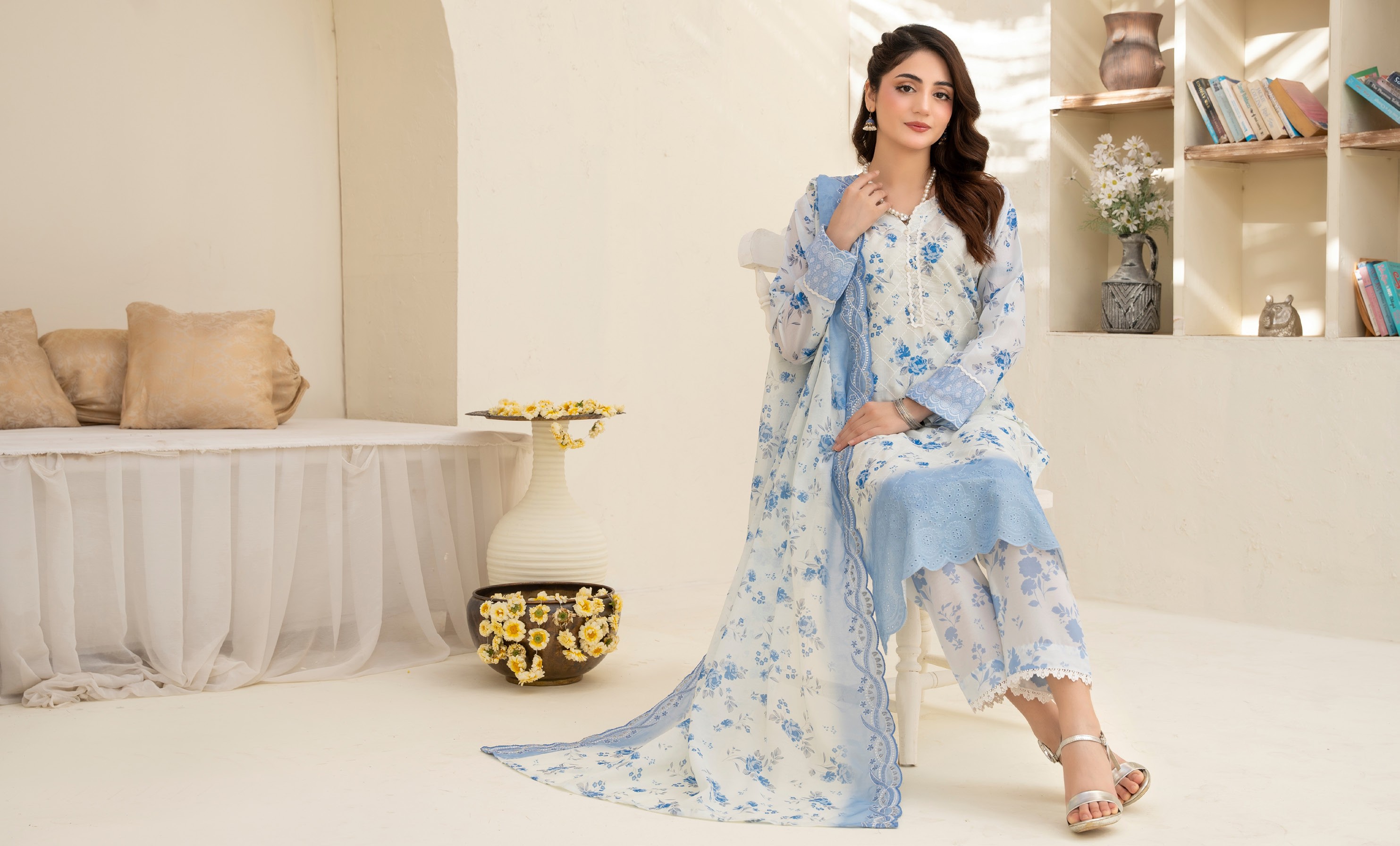 RANG-E-HAYAT – Digital Print Full Chikankari Lawn