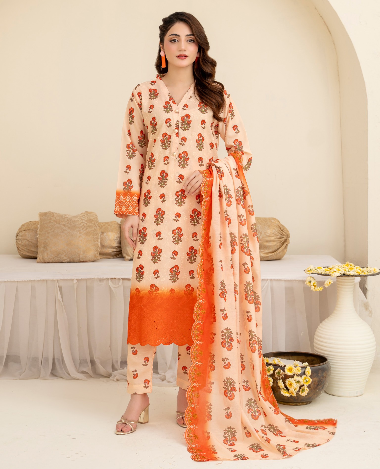 RANG-E-HAYAT – Digital Print Full Chikankari Lawn