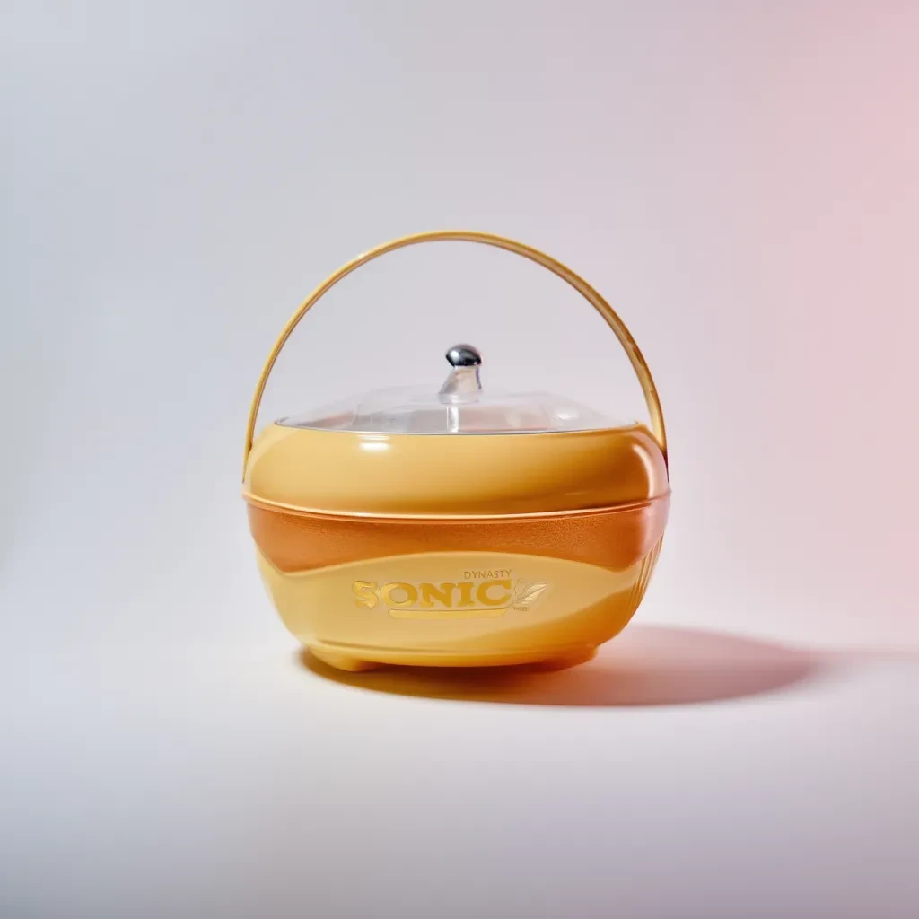 Golden Glow Insulated Serving Bowl with Lid & Handle